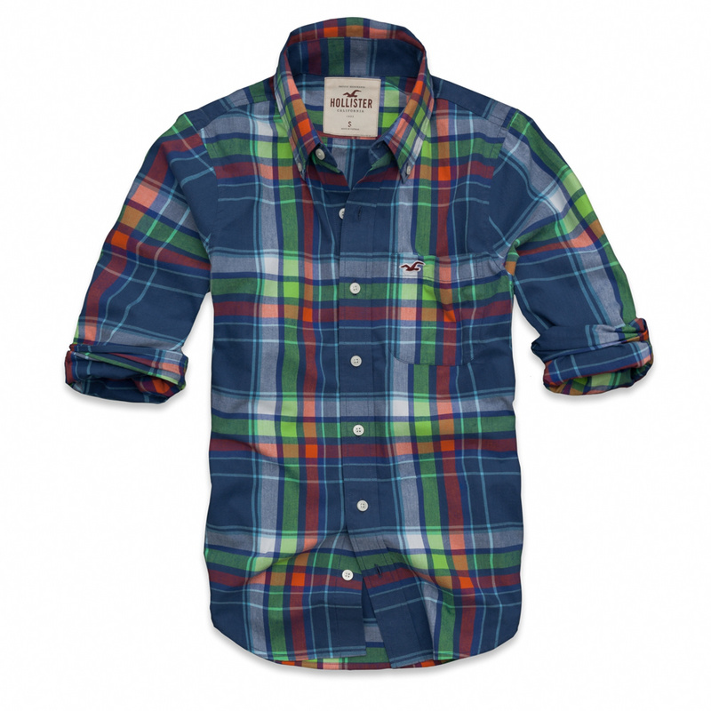 Hollister Hombres Pura Algodón Camisa HCO4519